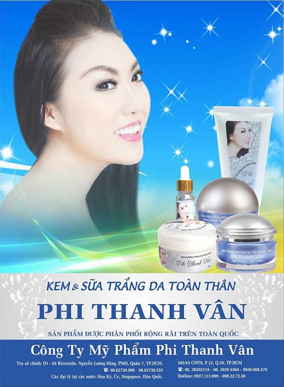 Phi Thanh Vân, Mỹ phẩm Phi Thanh Vân, Kem sữa dưỡng trắng da Phi Thanh Vân, Nữ hoàng thẩm mỹ, Spa Phi Thanh Vân