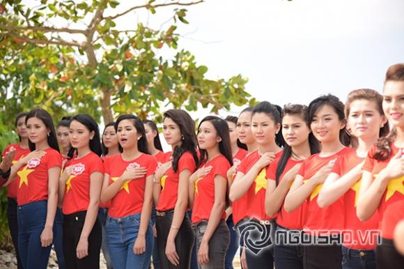 Hoa hậu Việt Nam 2014, HHVN 2014, vòng Chung kết, Thí sinh xúc động cùng hát về biển đảo, Tạ Minh Tâm, Tổ quốc gọi tên mình, Phú Quốc