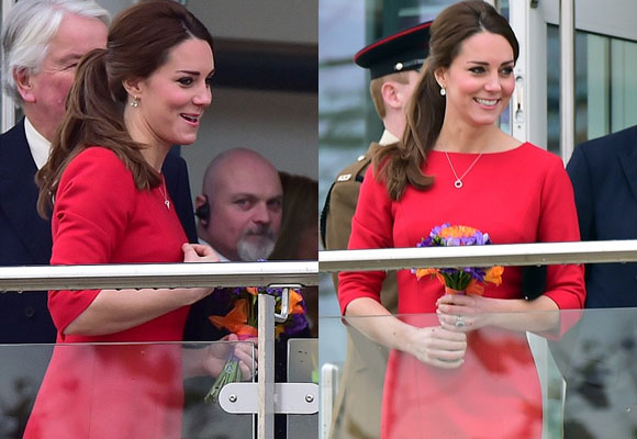 Công nương Kate,Kate Middleton,công nương Anh diện váy rộng,Kate mang song thai bé gái