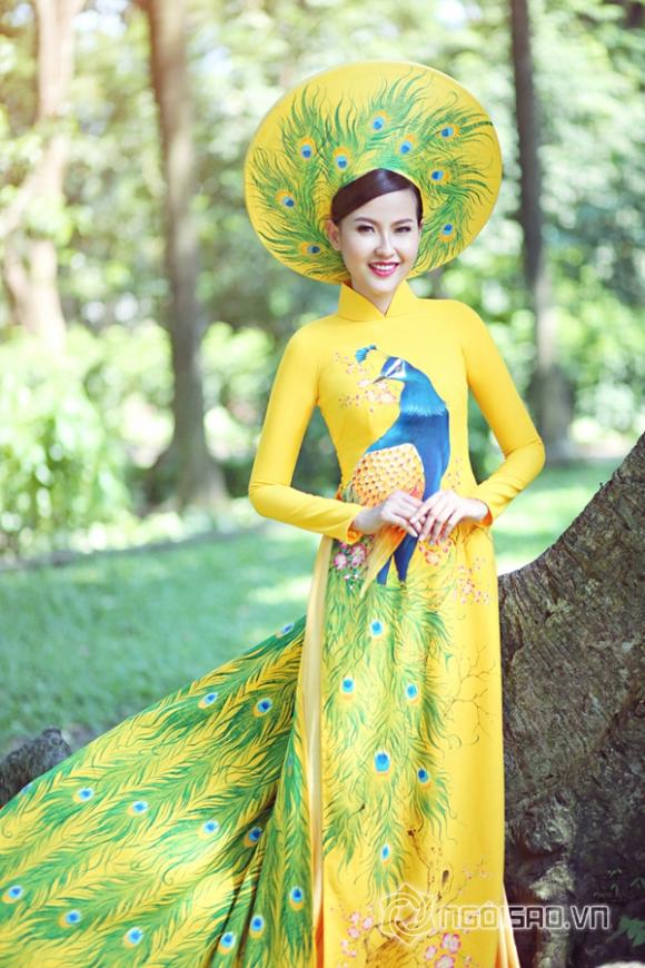 Khánh Ngân, Hoa hậu Việt Nam 2014, HHVN 2014, Khánh Ngân duyên dáng áo dài