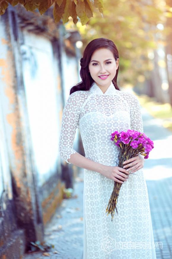 Khánh Ngân, Hoa hậu Việt Nam 2014, HHVN 2014, Khánh Ngân duyên dáng áo dài