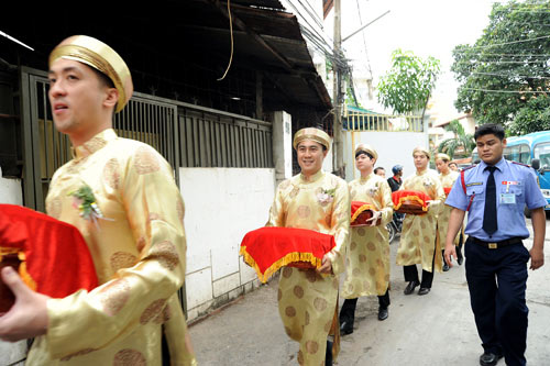 Sao Việt cưới,sao việt ăn hỏi,ăn hỏi kiểu truyền thống