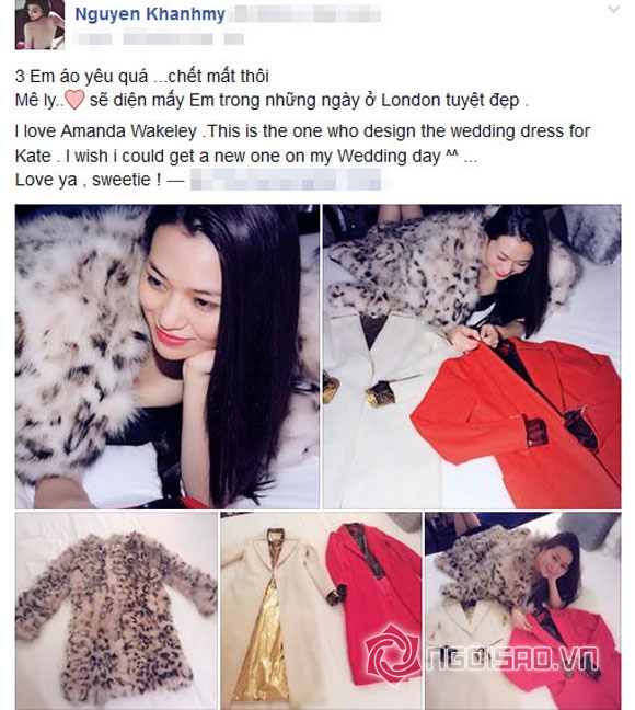 Khánh My khoe áo,Kate Middleton,công nương Anh,sao Việt khoe áo