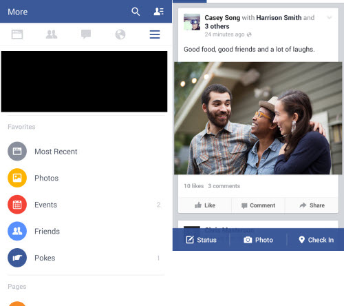 Facebook,Facebook trên Android,ứng dụng mới trên Android