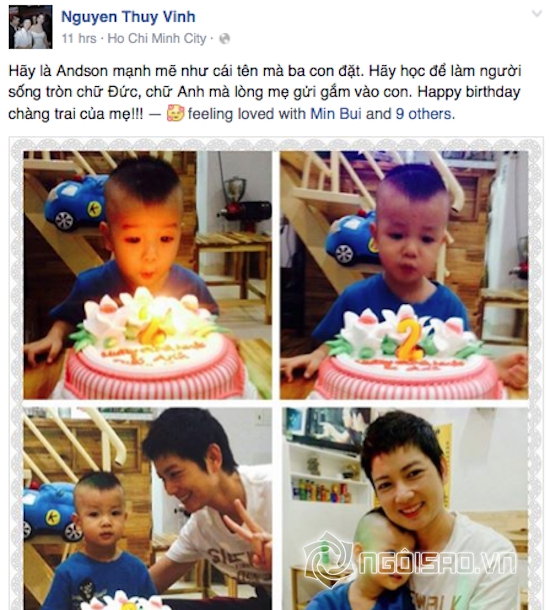 Thúy Vinh, con trai Thúy Vinh, sinh nhật con trai Thúy Vinh, chồng Thúy Vinh 