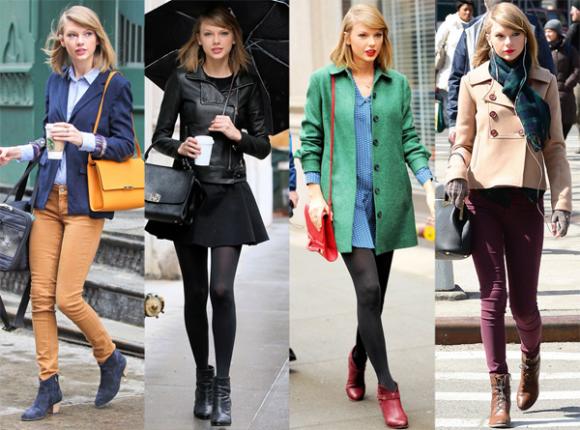 học Taylor Swift mix đồ đông, street style của Taylor Swift, công chúa nhạc đồng quê Taylor Swift mặc đẹp