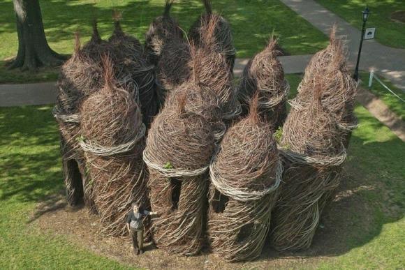 Điêu khắc,tác phẩm điêu khắc,điêu khắc bện từ cây