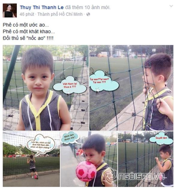con trai Thanh Thúy Đức Thịnh, bé Cà Phê, gia đình hạnh phúc nhà Thanh Thúy, con trai Thanh Thúy trổ tài đá bóng