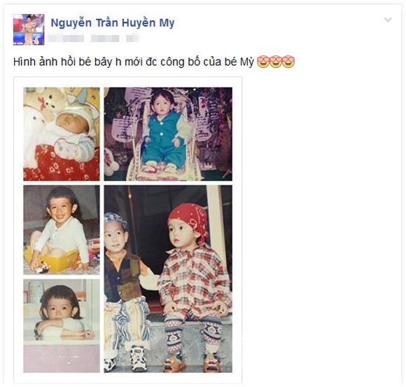 Huyền My,Á hậu Huyền My,ảnh thuở bé của Huyền My,Huyền My dễ thương