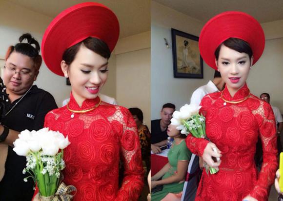 Áo dài,áo dài cưới,áo dài cô dâu showbiz 2014