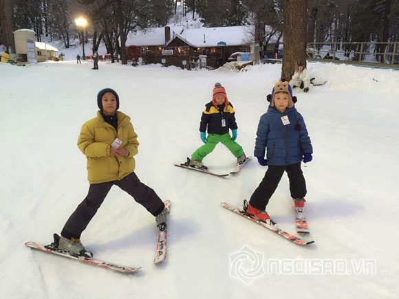 Hà Kiều Anh,Hà Kiều Anh trượt tuyết,hai con trai Hà Kiều Anh,Huỳnh Trung Nam
