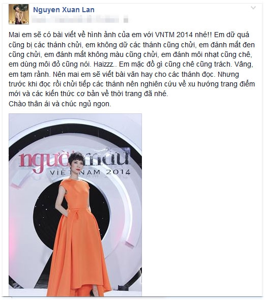 Xuân Lan,Xuân Lan bị chê,Xuân Lan làm host Vietnam's Next Top Model,Xuân Lan bị chửi