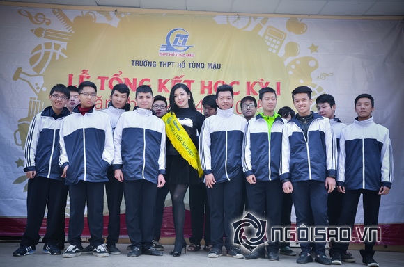 Sao việt,sao viet,á hậu 1 huyền my,hoa hậu việt nam 2014,á hậu huyền my về trường