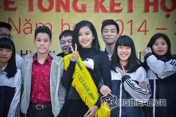 Sao việt,sao viet,á hậu 1 huyền my,hoa hậu việt nam 2014,á hậu huyền my về trường