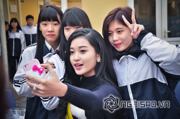 Sao việt,sao viet,á hậu 1 huyền my,hoa hậu việt nam 2014,á hậu huyền my về trường