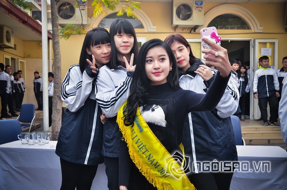 Sao việt,sao viet,á hậu 1 huyền my,hoa hậu việt nam 2014,á hậu huyền my về trường