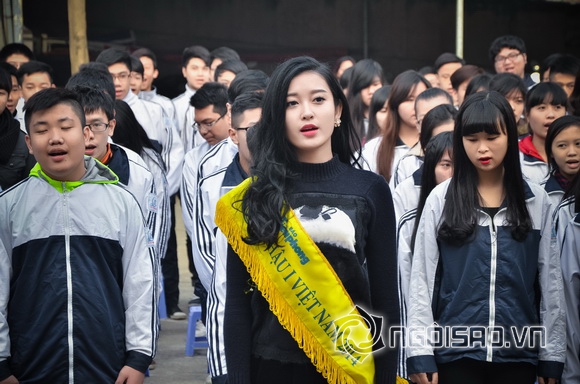 Sao việt,sao viet,á hậu 1 huyền my,hoa hậu việt nam 2014,á hậu huyền my về trường