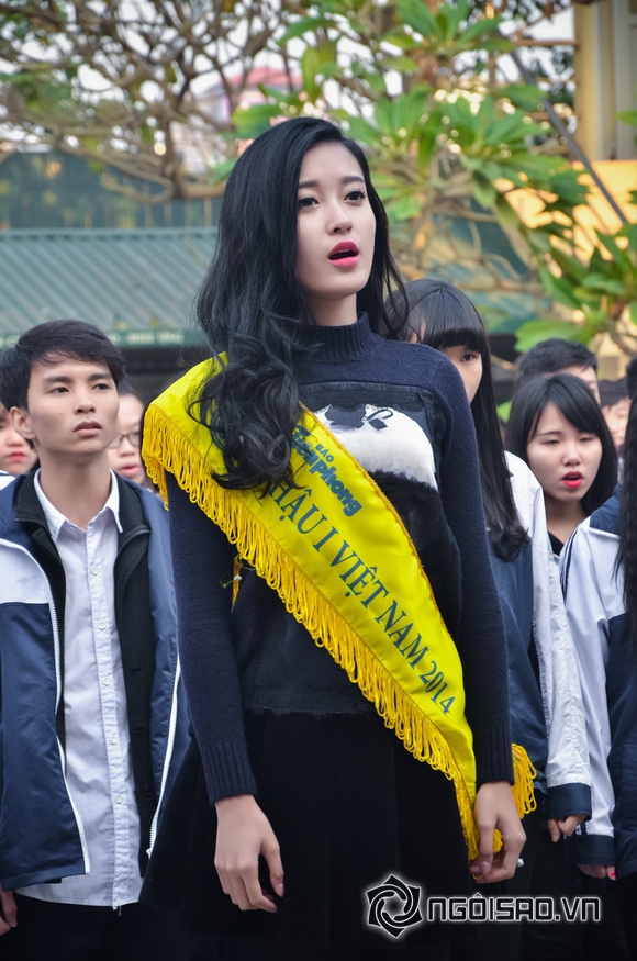 Sao việt,sao viet,á hậu 1 huyền my,hoa hậu việt nam 2014,á hậu huyền my về trường