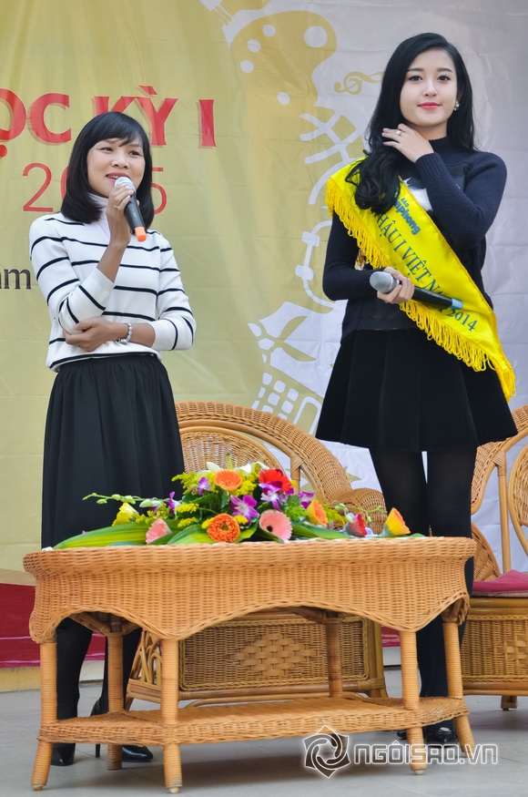 Sao việt,sao viet,á hậu 1 huyền my,hoa hậu việt nam 2014,á hậu huyền my về trường