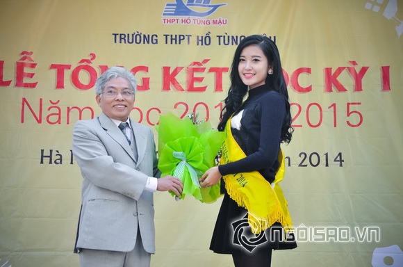 Sao việt,sao viet,á hậu 1 huyền my,hoa hậu việt nam 2014,á hậu huyền my về trường