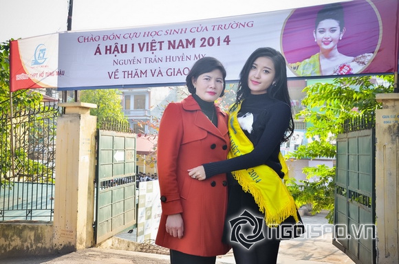 Sao việt,sao viet,á hậu 1 huyền my,hoa hậu việt nam 2014,á hậu huyền my về trường
