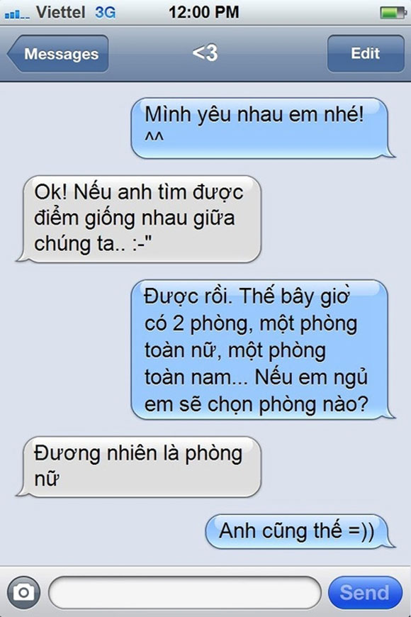 Tin nhắn hài hước,tin nhắn vui,Tin nhắn chế