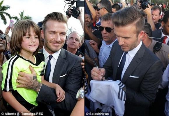 David Beckham,sao bóng đá hàng đầu thế giới,David Beckham bị fan vây kín
