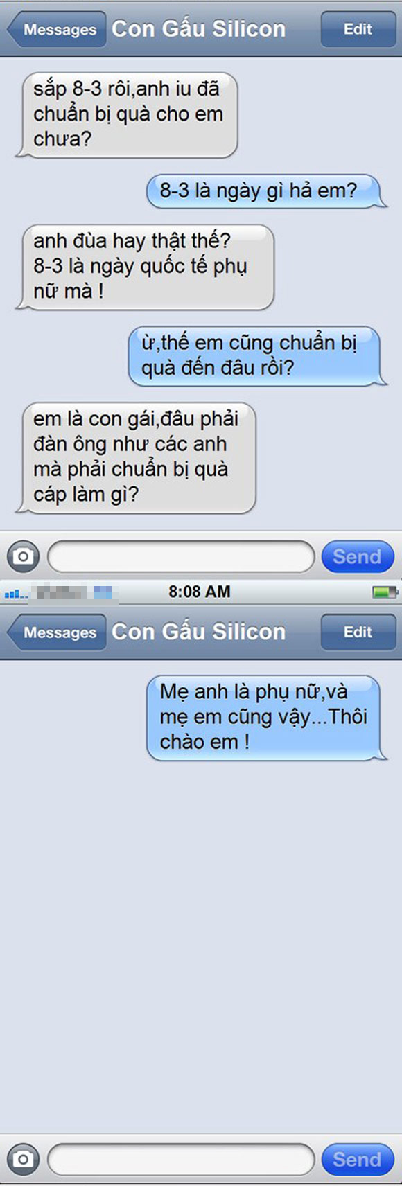 Tin nhắn hài hước,Tin nhắn chế,Tin nhắn vui