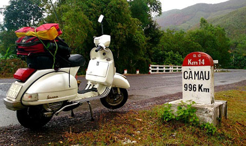 Du lịch,xuyên Việt,du lịch bằng Vespa,hành trình