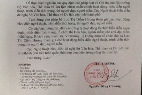 Hoa hậu Diễm Hương,Diễm Hương bị cấm diễn,Hoa hậu thế giới người việt 2010