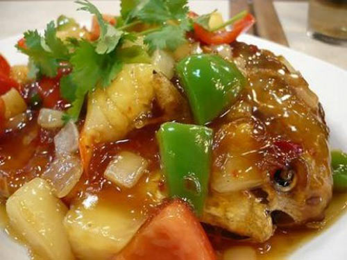 Cá chim xốt trái cây,Cách làm cá chim xốt trái cây,Món ăn ngon