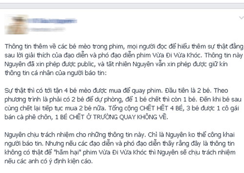 Vừa đi vừa khóc,phim Việt,yêu động vật,chú mèo,cộng đồng.