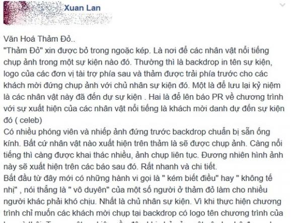 Xuân Lan,Người mẫu Xuân Lan,Xuân Lan chê người mẫu hở ngực