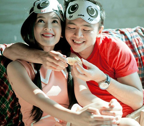 Sao Việt,sao Việt,cặp đôi,showbiz,phim trường,Nguyệt Hằng,Huy Khánh.