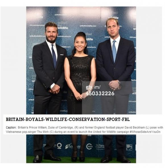 Thu Minh,David Beckham,Hoàng tử William