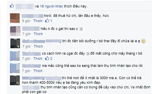 Đẻ thuê,cô gái tìm người đẻ thuê cho anh trai,mang thai hộ,giá 300 triệu
