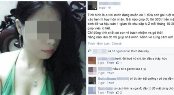 Đẻ thuê,cô gái tìm người đẻ thuê cho anh trai,mang thai hộ,giá 300 triệu
