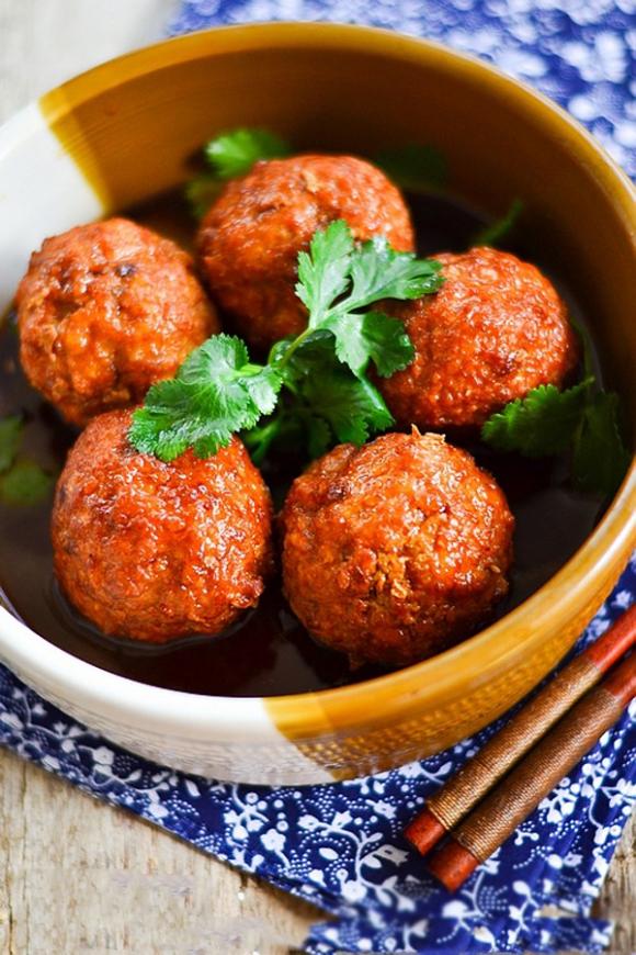 Thịt viên rim xì dầu,Cách làm thịt viên rim xì dầu,Món ăn ngon