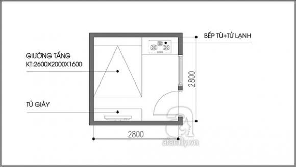 Thiết kế nhà,thiết kế nội thất cho căn phòng 7,8m2,trang trí thiết kế nội thất