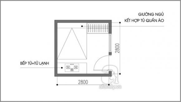 Thiết kế nhà,thiết kế nội thất cho căn phòng 7,8m2,trang trí thiết kế nội thất