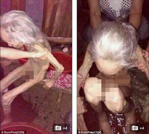 Cụ bà 90 tuổi bị bỏ đói suốt 1 tháng,cụ bà gầy trơ xương