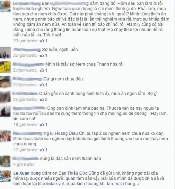 Nem chua,Nem chua thanh hóa,Vệ sinh an toàn thực phẩm