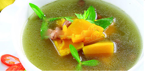 Canh bí đỏ đậu phộng,canh bí đỏ,Món ăn ngon