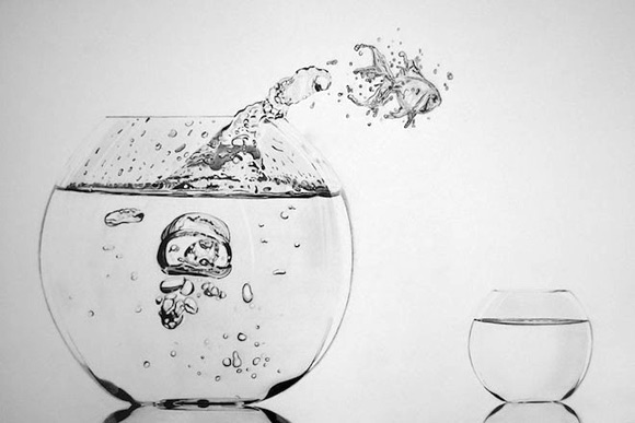 Vẽ nghệ thuật,chàng trai vẽ ảnh nghệ thuật,chàng trai vẽ chuyển động của nước sống động như thật