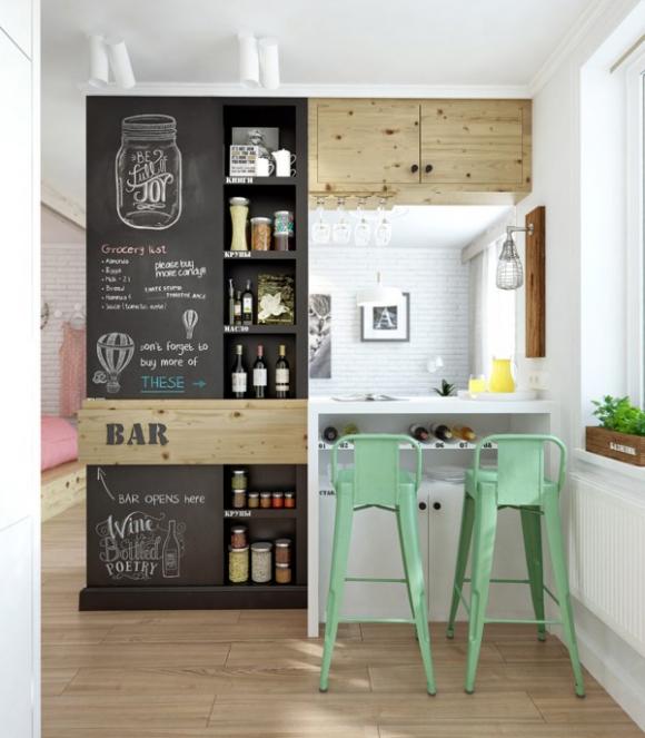 Căn hộ đẹp,trang trí căn hộ đẹp,thiết kế căn hộ với 45m2 đẹp với màu pastel