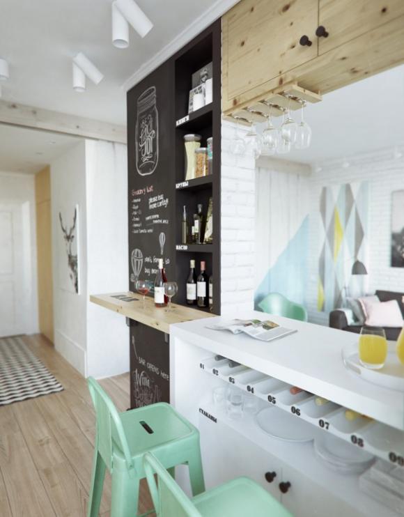 Căn hộ đẹp,trang trí căn hộ đẹp,thiết kế căn hộ với 45m2 đẹp với màu pastel