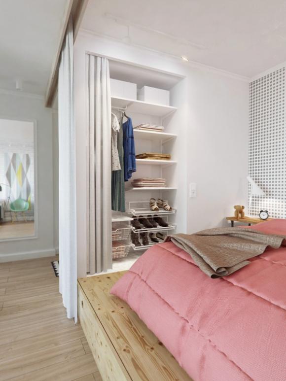 Căn hộ đẹp,trang trí căn hộ đẹp,thiết kế căn hộ với 45m2 đẹp với màu pastel