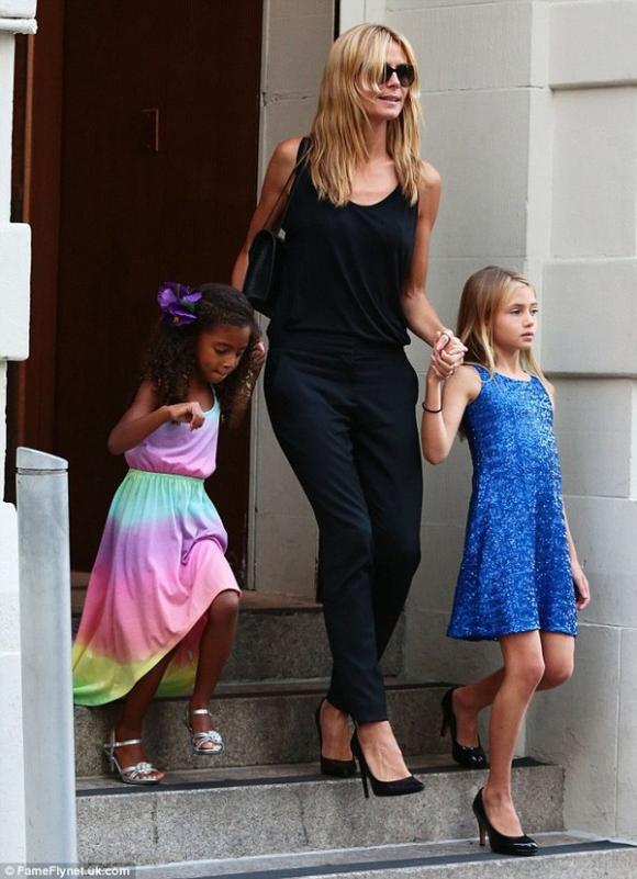 Sao nhí,sao nhí nhà 10 tuổi nhà Heidi Klum mang giày cao gót như 