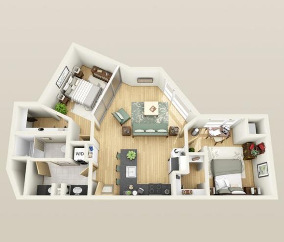 Thiết kế nhà,thiết kế nhà có diện tích méo mó,thiết kế nhà có diện tích nhỏ