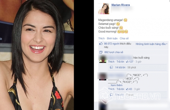 Mỹ nhân đẹp nhất Philippines, Marian Rivera, sao nước ngoài nói tiếng Việt